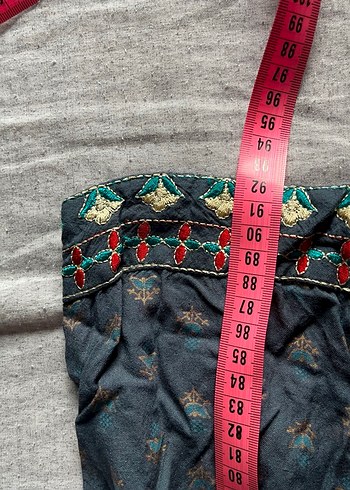 Gri Batik Desenli Salaş Kadın Pantolon - Görsel 4