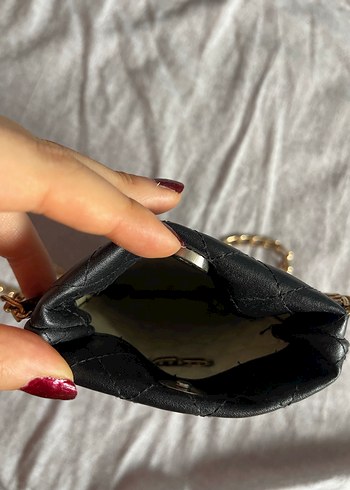 Siyah Deri Zincir Detaylı Kadın Çanta - Görsel 3