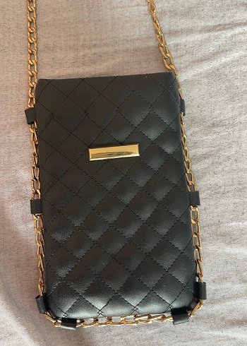 Siyah Deri Zincir Detaylı Kadın Çanta - Görsel 7