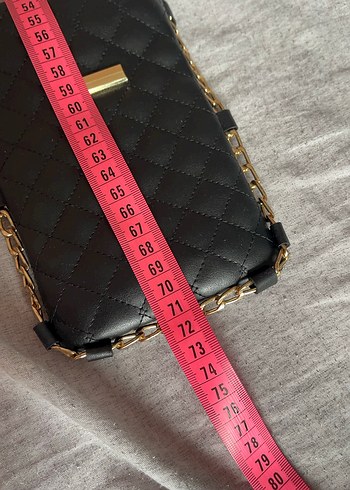 Siyah Deri Zincir Detaylı Kadın Çanta - Görsel 4