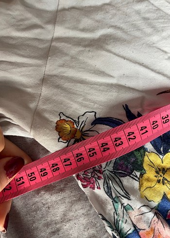 Çiçek Desenli, V Yaka, Uzun Kollu Bohem Bluz - Görsel 5