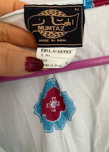 Uzun Krem Renkli Desenli Hamile Geceliği - Görsel 2