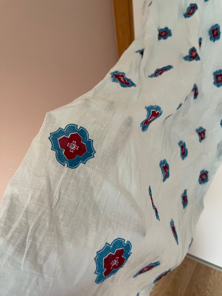 Uzun Krem Renkli Desenli Hamile Geceliği - Görsel 3