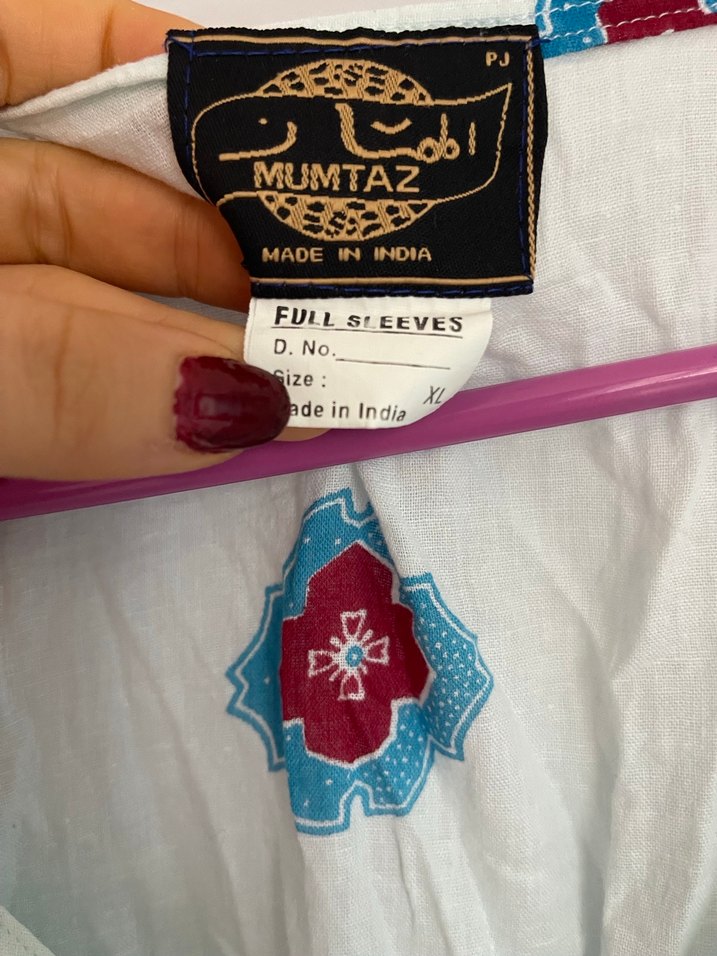 Uzun Krem Renkli Desenli Hamile Geceliği - Görsel 2