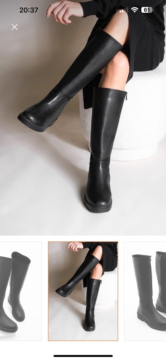 Siyah Kadın Dizüstü Çizme kutulu - Görsel 2