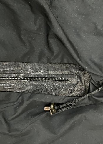 Deri Siyah Erkek Biker Ceket Kemerli - GIOVANE GENTILE - Görsel 13