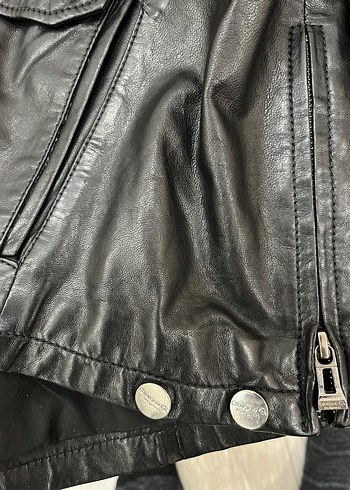 Deri Siyah Erkek Biker Ceket Kemerli - GIOVANE GENTILE - Görsel 12