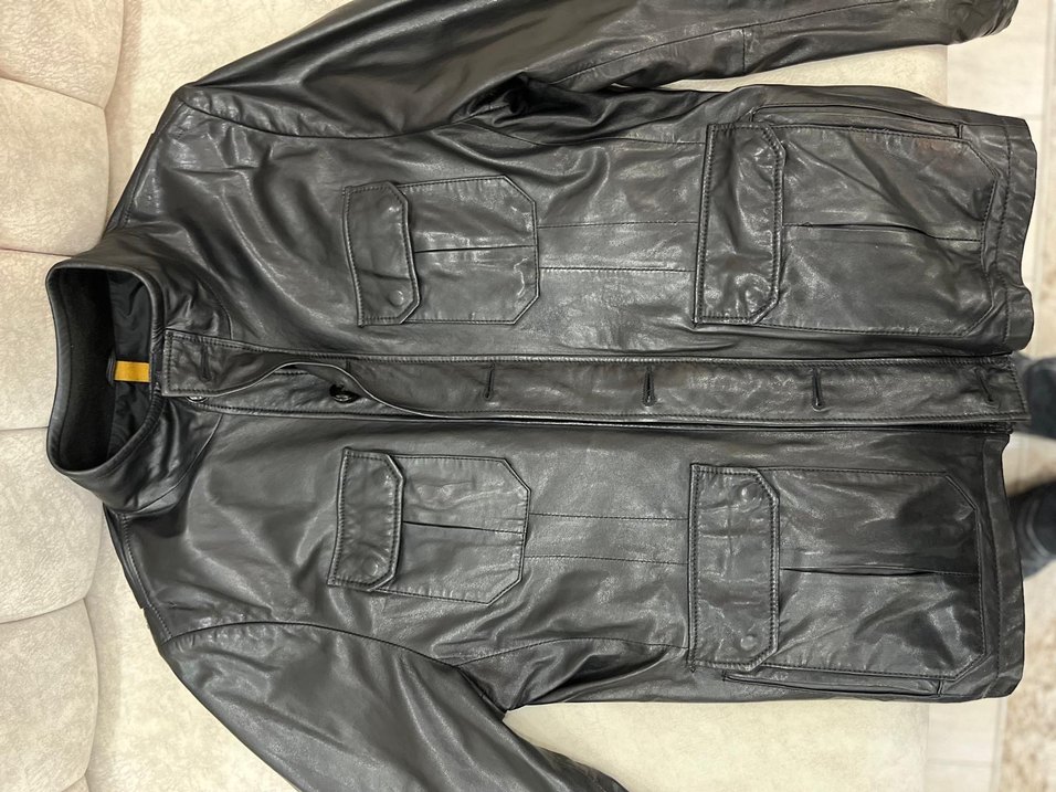 Deri Siyah Erkek Biker Ceket Kemerli - GIOVANE GENTILE - Görsel 5