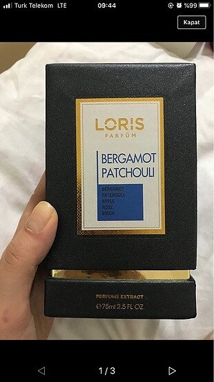 Loris bergamot patchouli parfüm