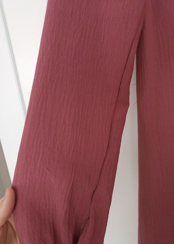 Gül Kurusu Uzun Kollu Ayrobin Kumaş Özel Dikim Fırfırlı Elbise - Görsel 4