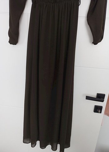 Yeşil Kemerli Uzun Kollu Elbise - Görsel 2