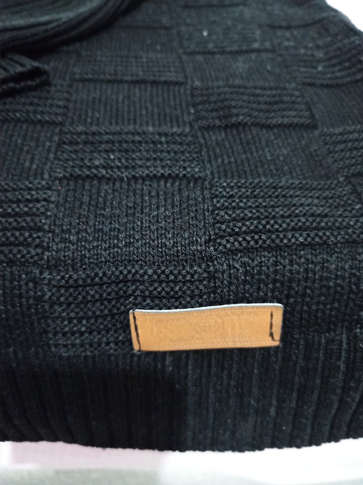 Gri V Yaka Örgü Erkek Kazak - Görsel 2