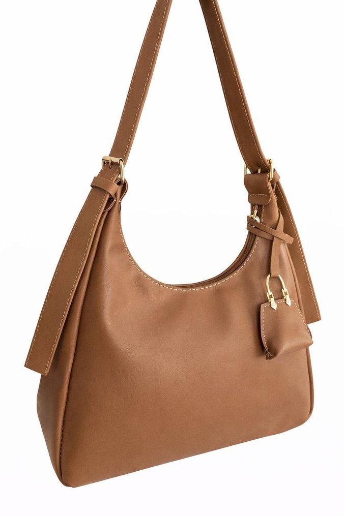 Bej Deri Modern Klasik Kadın Çanta - Görsel 5