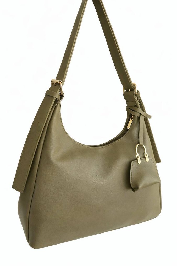 Bej Deri Modern Klasik Kadın Çanta - Görsel 4