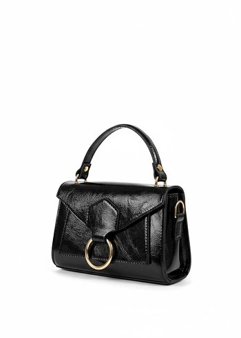 Parlak Pembe Deri Kadın El Çantası - Görsel 3