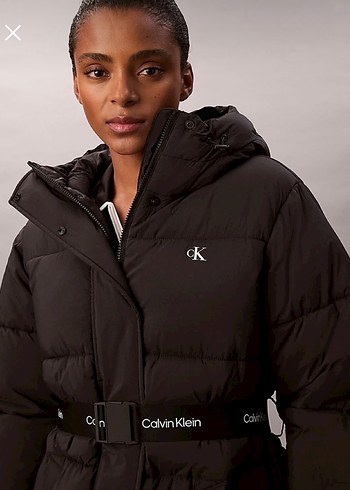 Kadın Siyah Kemerli Kış Montu - Görsel 2