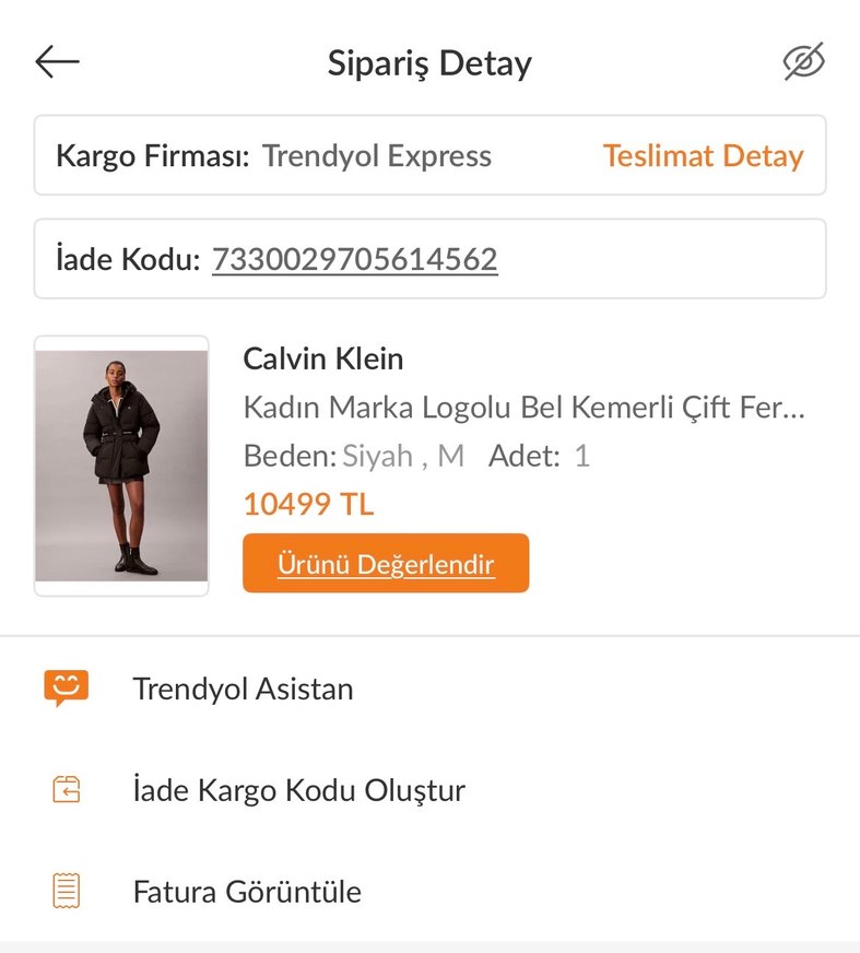 Kadın Siyah Kemerli Kış Montu - Görsel 5