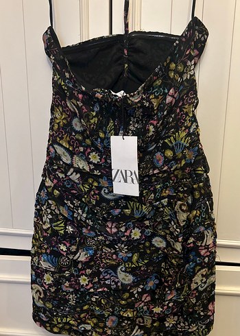 Çok Renkli Straplez Midi Elbise - Görsel 5