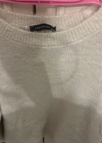 Örgü Bohem Kadın Kazak Beyaz - Görsel 5