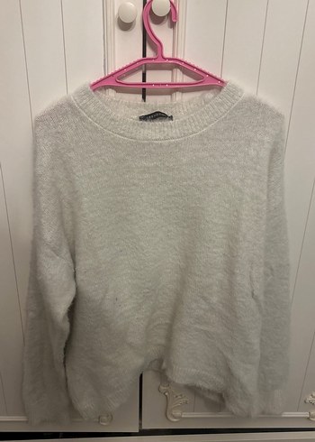 Örgü Bohem Kadın Kazak Beyaz - Görsel 4