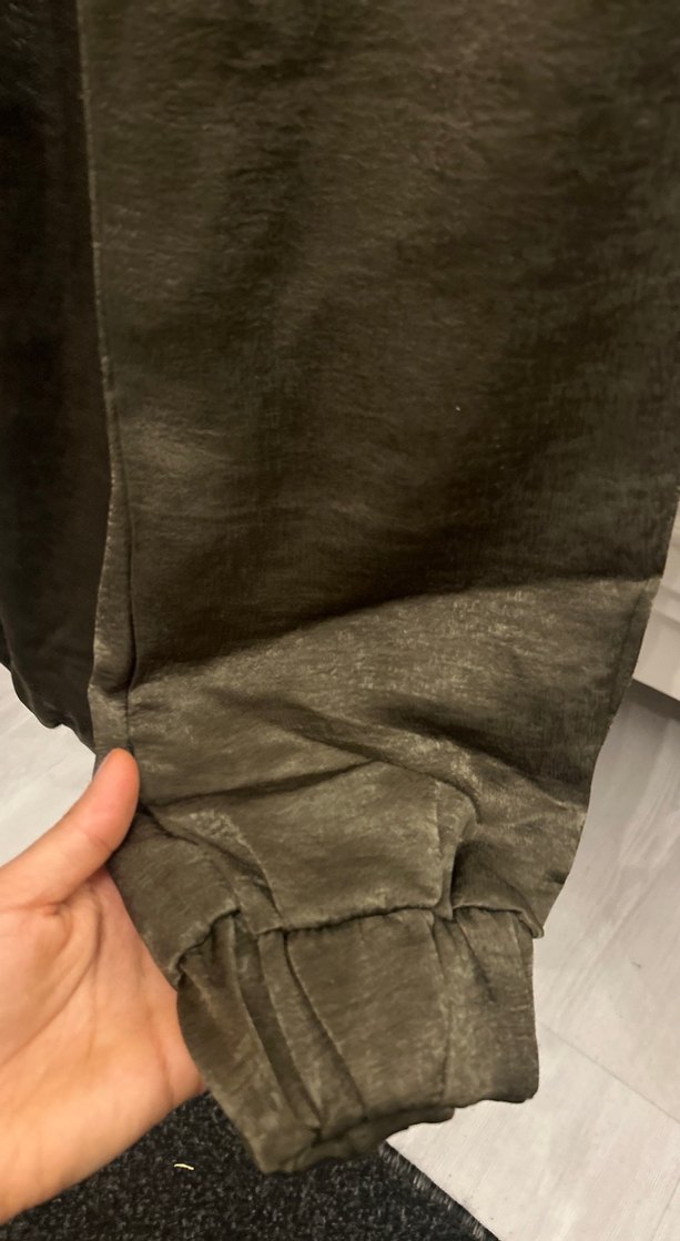 Kadın yeşili Kemerli Keten Pantolon - Görsel 5