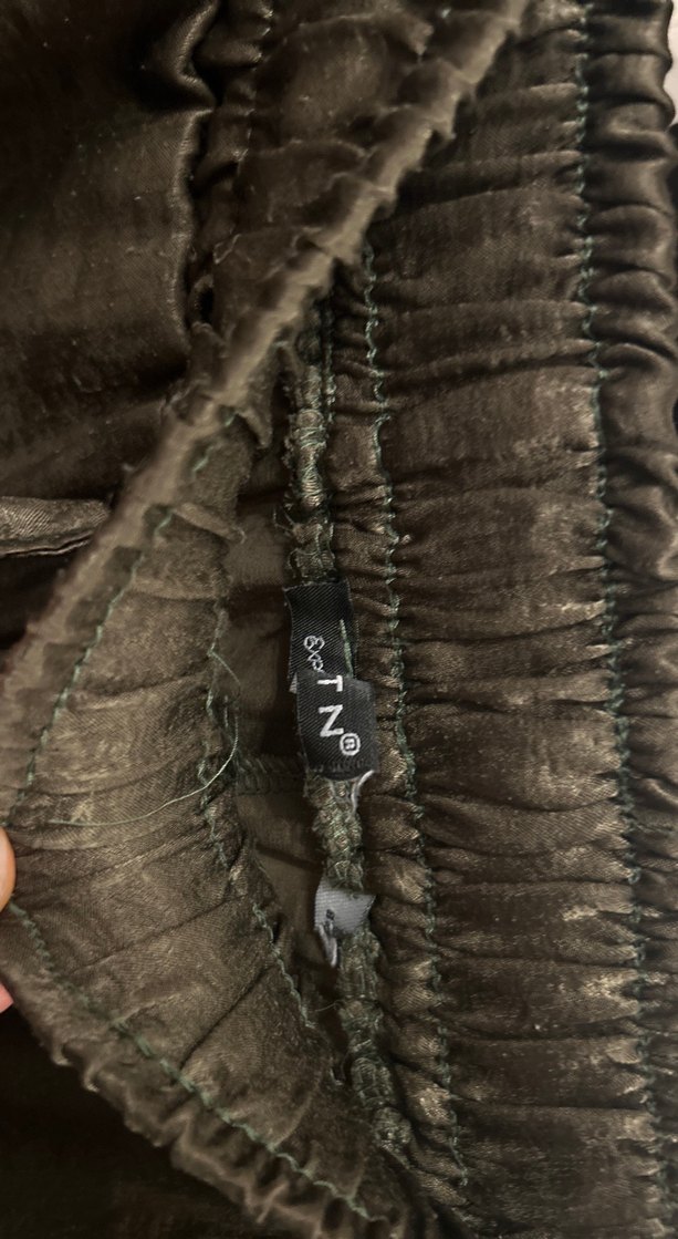 Kadın yeşili Kemerli Keten Pantolon - Görsel 4