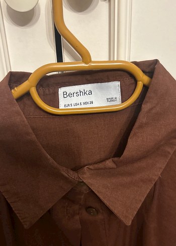 Düğmeli Kahverengi Keten Gömlek - Görsel 4