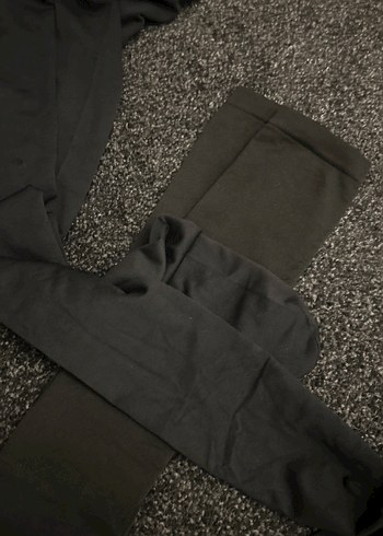 Siyah Kadın Kürklü Midi Tayt - Görsel 2