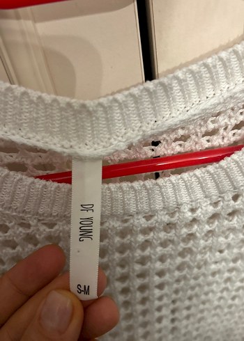 Beyaz Örgü Kadın Kolsuz Kazak - Görsel 3