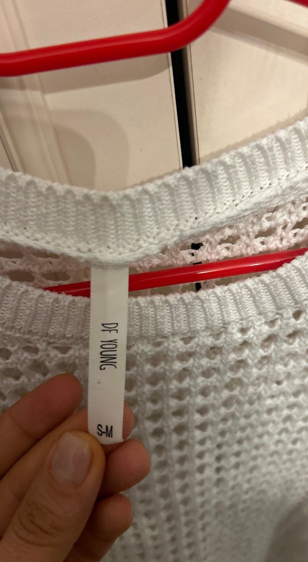 Beyaz Örgü Kadın Kolsuz Kazak - Görsel 3