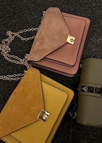 Kadın Çok Renkli Deri Tokalı Çanta - Görsel 10