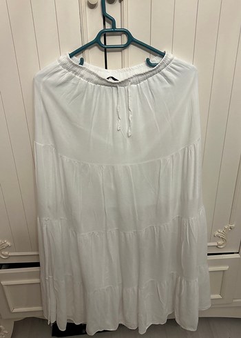 Beyaz Bohem Salaş Midi Etek - Görsel 2