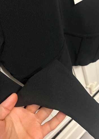 Siyah Koton Kadın Uzun Kollu Bluz - Görsel 5