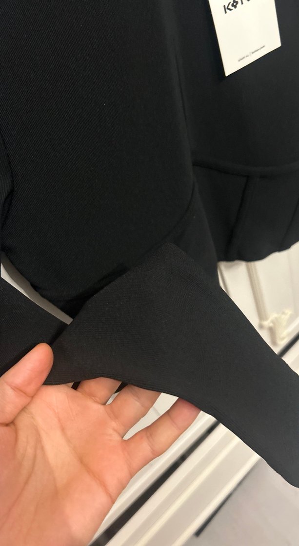 Siyah Koton Kadın Uzun Kollu Bluz - Görsel 5