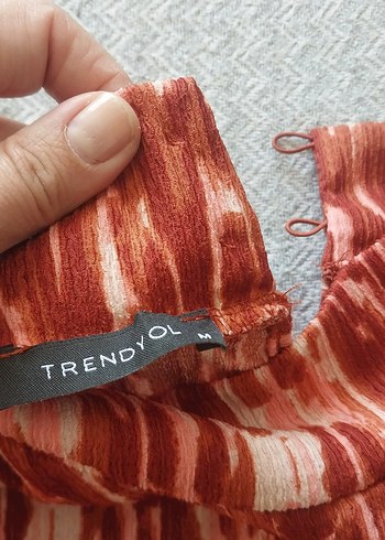 m Beden kırmızı Renk Kırmızı Uzun Kollu Tie-Dye Bluz