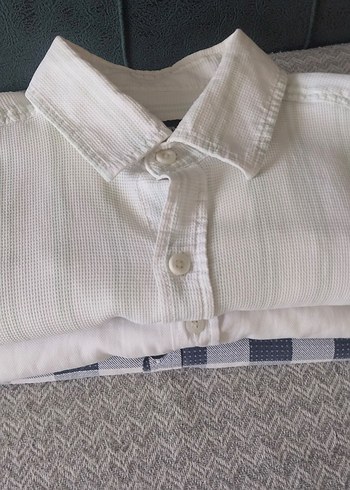 s/m Beden beyaz Renk Pamuklu Düğmeli Erkek Gömlek, Regular Fit,