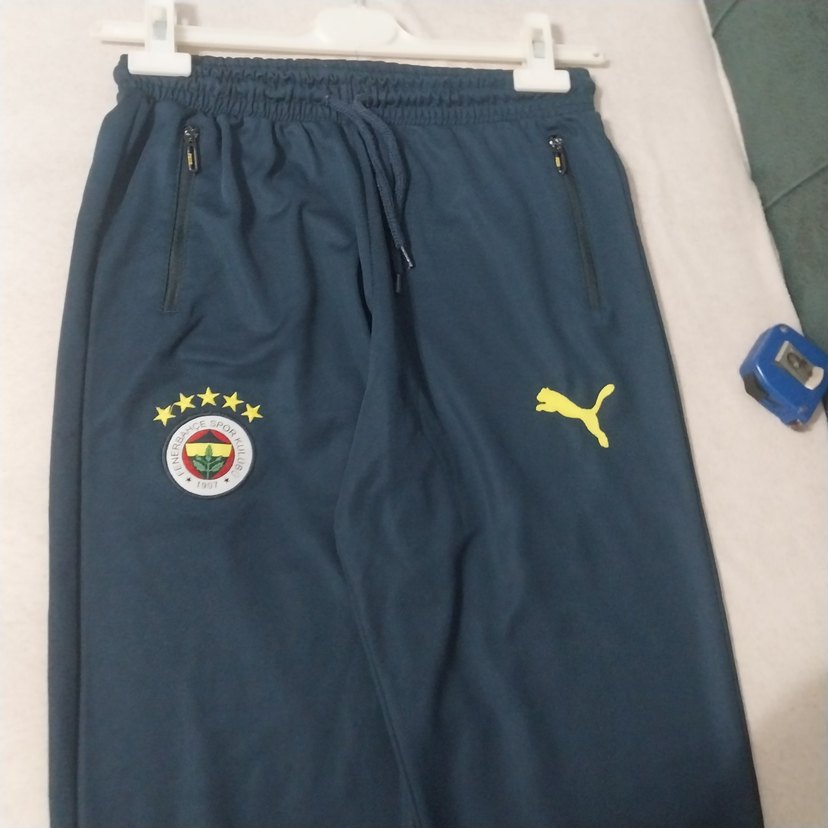 Nakışlı Fermuarlı Mavi unisex Eşofman Altı - Görsel 5