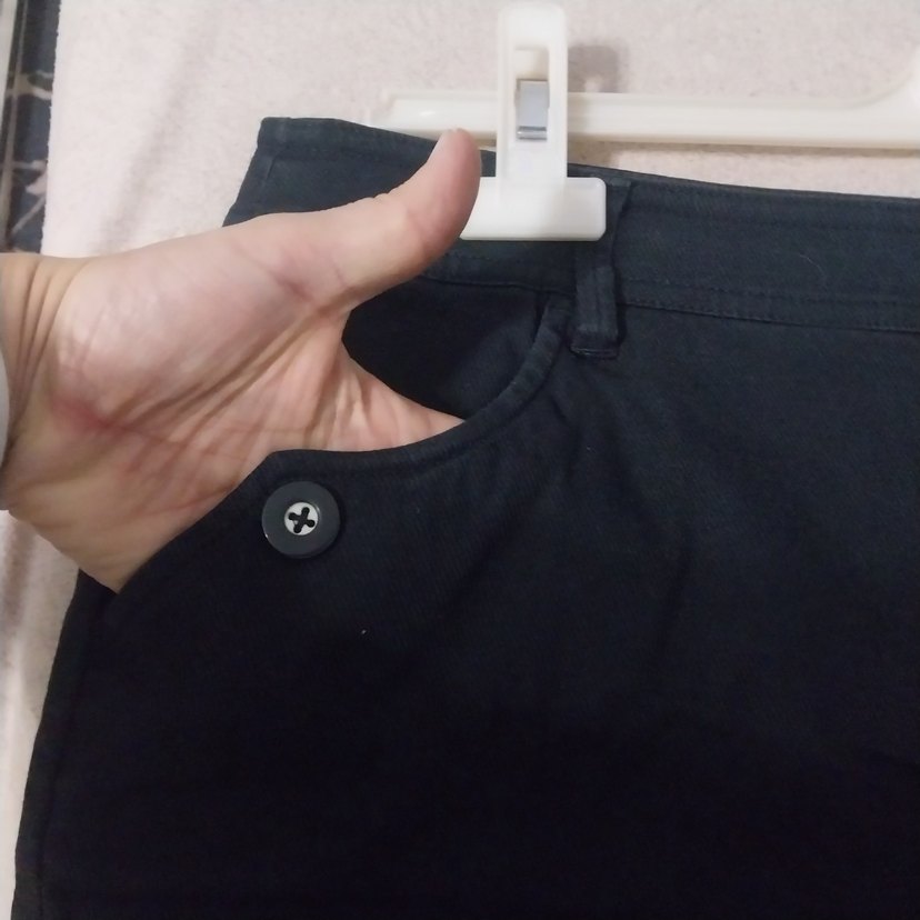 Siyah Kot Kemerli Bermuda midi etek - Görsel 4