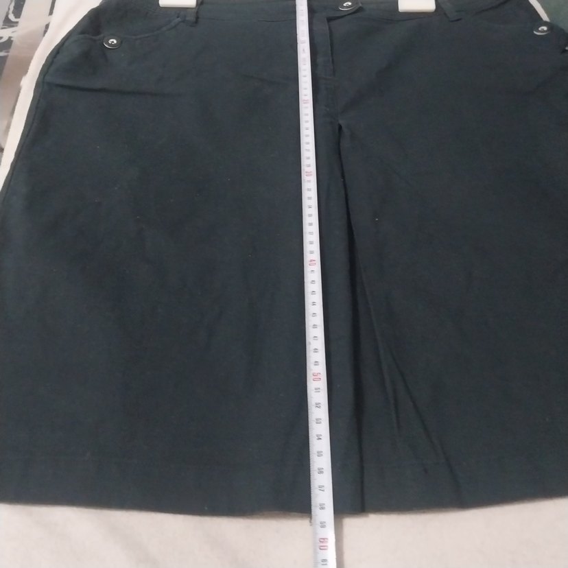 Siyah Kot Kemerli Bermuda midi etek - Görsel 2