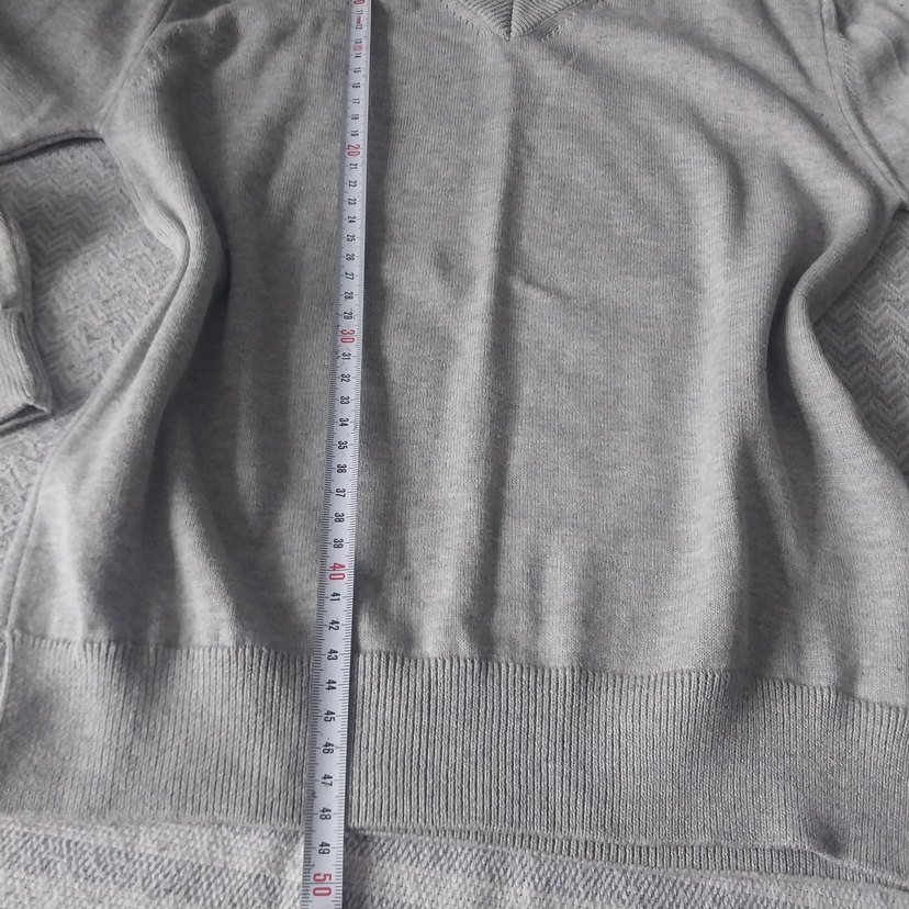Gri V Yakalı Erkek  cocuk Triko Kazak - Görsel 4