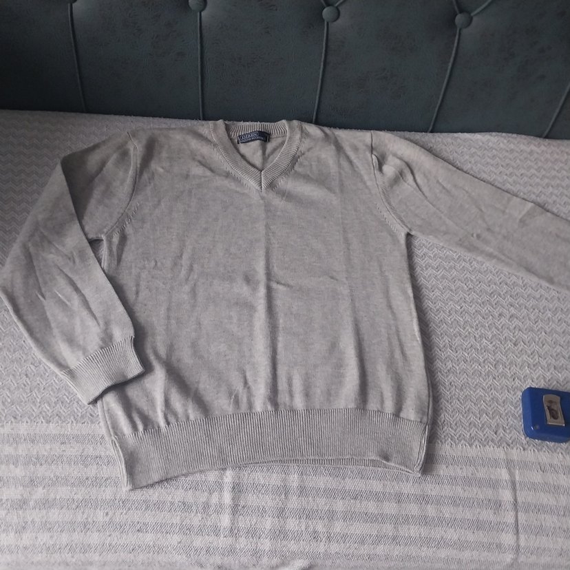 Gri V Yakalı Erkek  cocuk Triko Kazak - Görsel 2