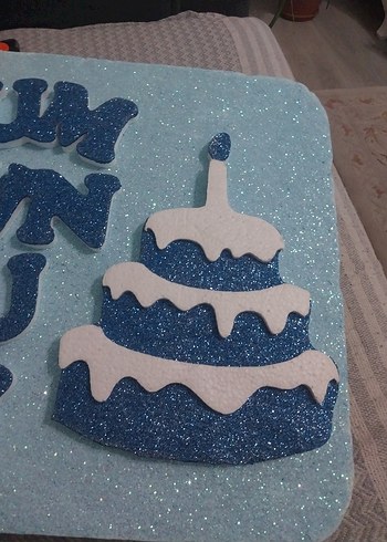 Parlak Mavi Doğum Günü Temalı Mouse Pad - Görsel 4