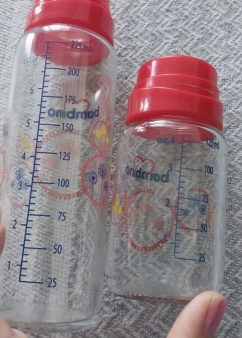 Renkli Bambino Bebek Biberonları Kırmızı Kapaklı - Görsel 5