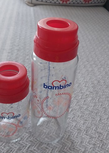 Renkli Bambino Bebek Biberonları Kırmızı Kapaklı - Görsel 2