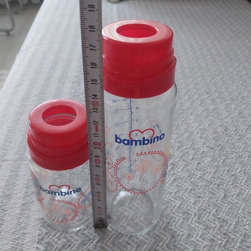 Renkli Bambino Bebek Biberonları Kırmızı Kapaklı - Görsel 3