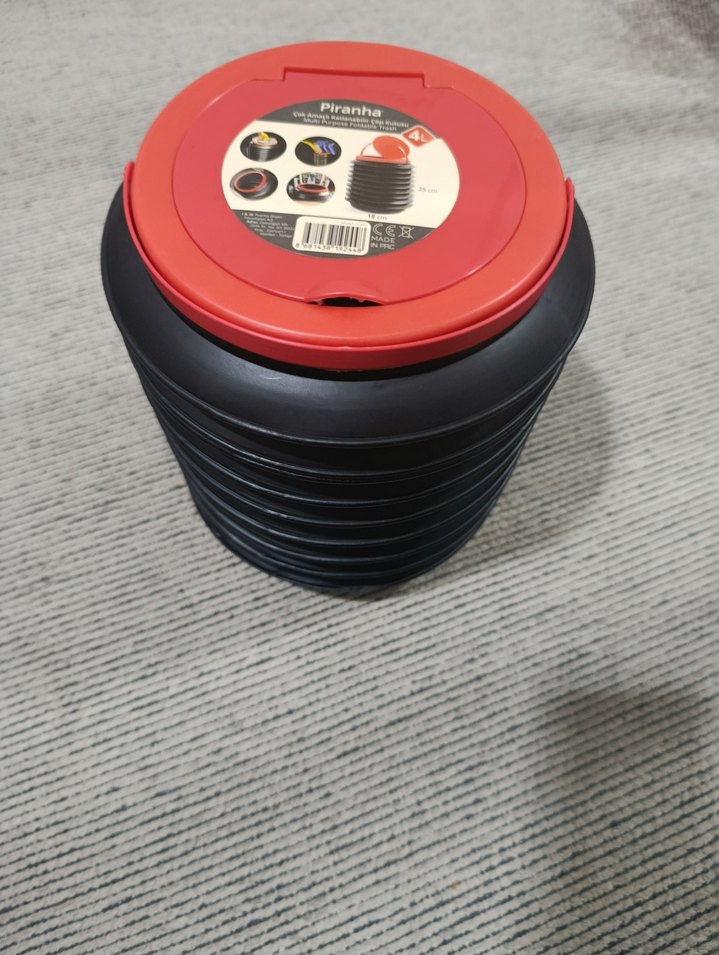 Kırmızı Katlanabilir kova - Görsel 3