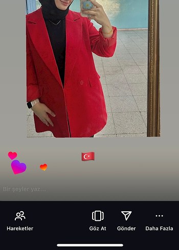 Kırmızı Kadın Blazer Ceket - Görsel 2