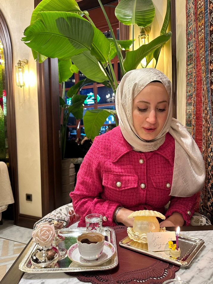 Düğmeli Pembe Kadın Uzun Tüvit Ceket - Görsel 3