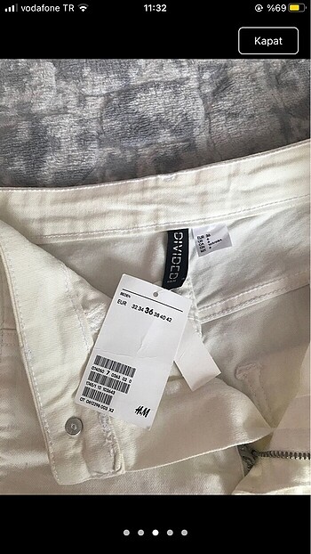 H&M Beyaz Kot Şort