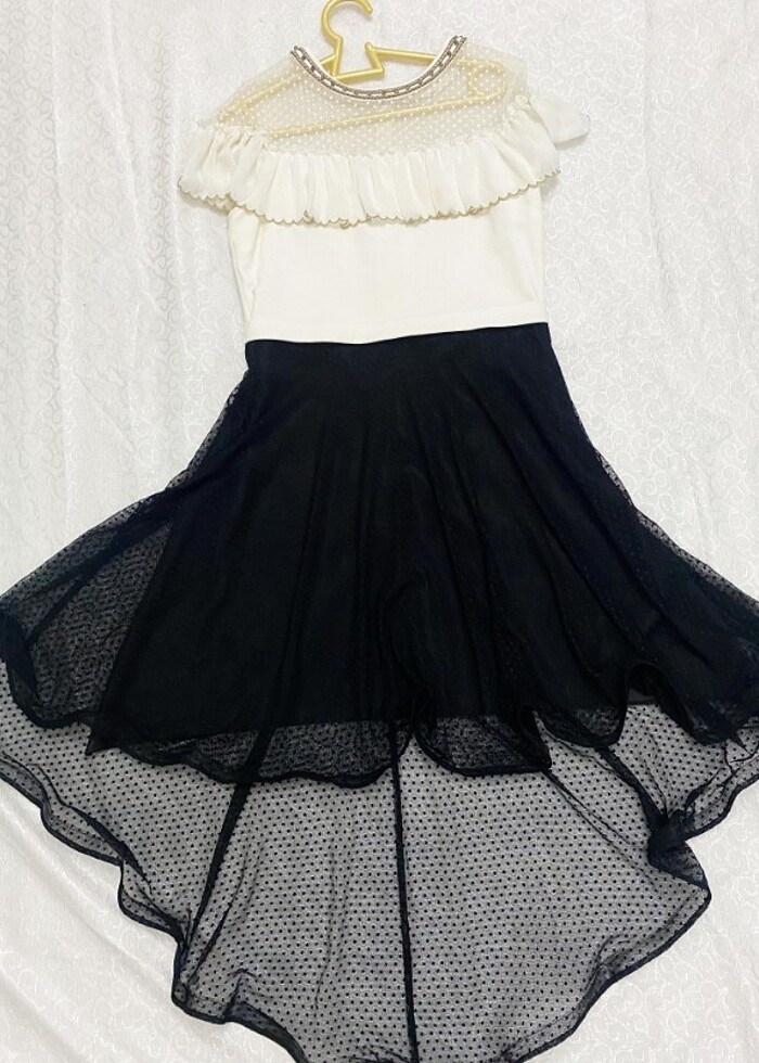 Arkası uzun elbise  (40/42 beden uyumlu )  - Görsel 2